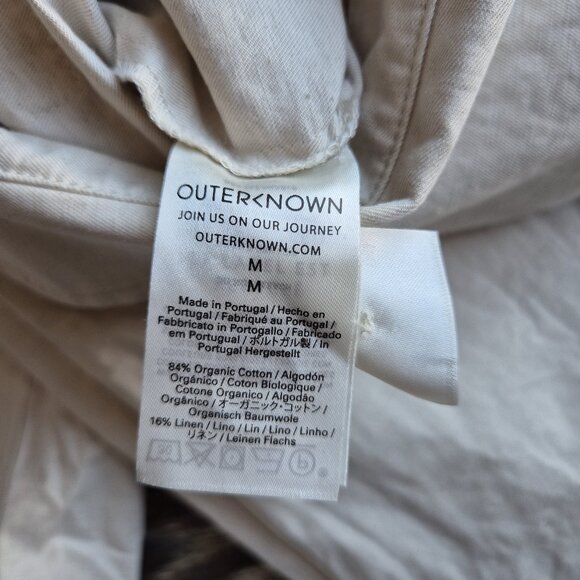 Outerknown S.E.A. Sea Jumpsuit Organic Cotton Linen Blend Button Natural Beige - Picture 10 of 14
